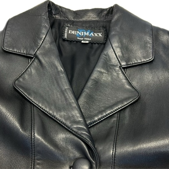 Denimaxx New York Soft Leather Mid Length Lined Winter Coat Size M - Picture 5 of 10